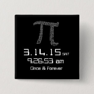 Macaron Carré 5 Cm Pi Day Mars 2015 Bouton de conception personnalis