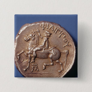 Macaron Carré 5 Cm Pièce en argent de Philip II de Macedon