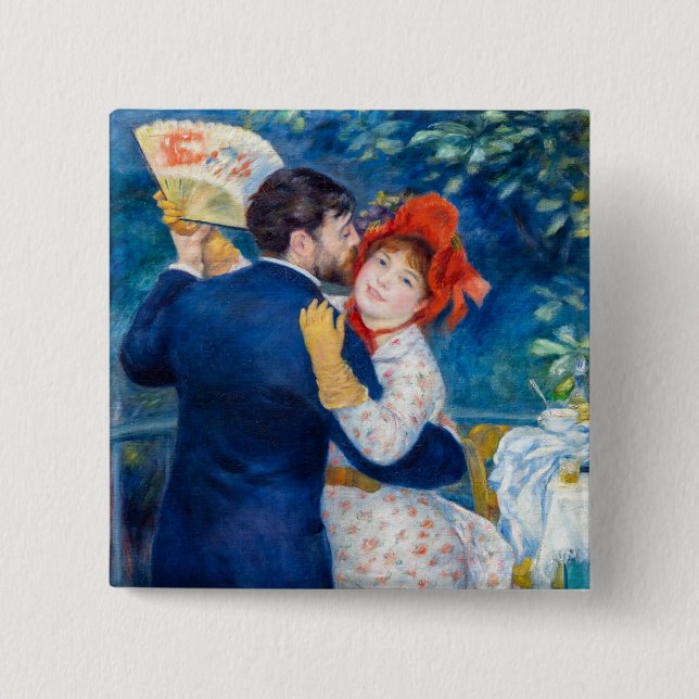 Macaron Carré 5 Cm Pierre-Auguste Renoir - Danse country (Devant)