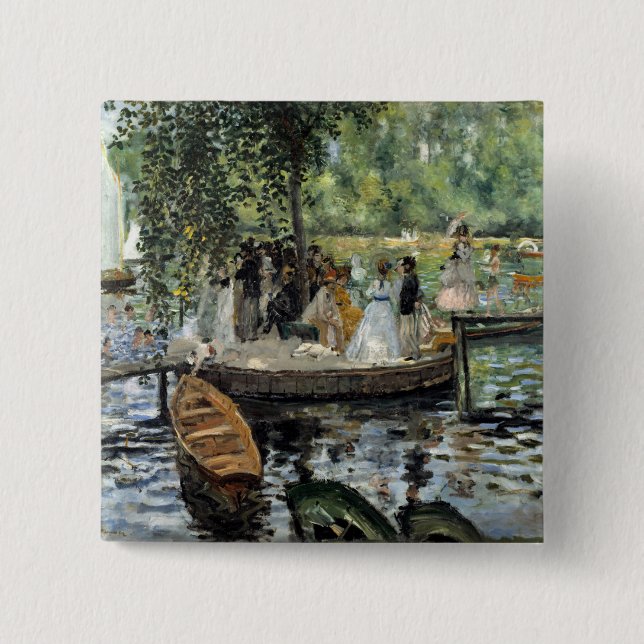 Macaron Carré 5 Cm Pierre-Auguste Renoir - La Grenouillère (Devant)