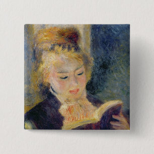 Macaron Carré 5 Cm Pierre une lecture de fille de Renoir  