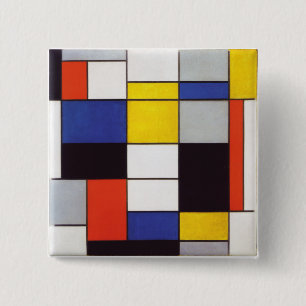 Macaron Carré 5 Cm PIET MONDRIAAN - Compositon A 1923