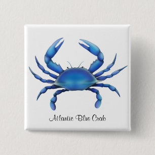 Macaron Carré 5 Cm Pin atlantique de crabe bleu