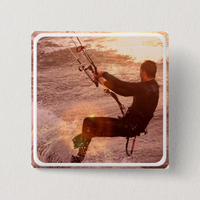 Macaron Carré 5 Cm Pin carré de Kiteboard (Devant)