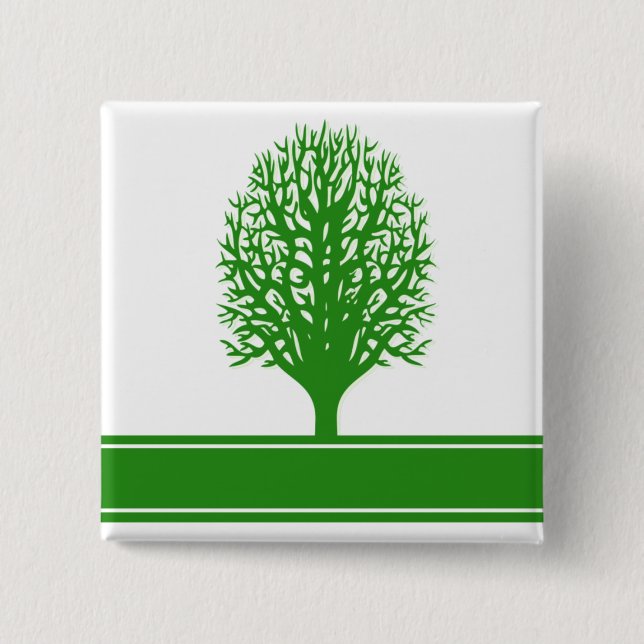 Macaron Carré 5 Cm Pin carré de problèmes écologiques (Devant)