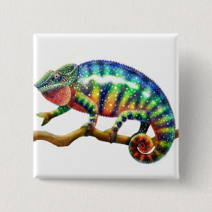 Macaron Carré 5 Cm Pin de caméléon de panthère