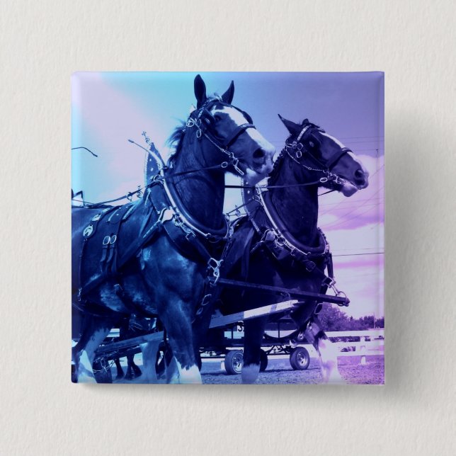Macaron Carré 5 Cm Pin de Clydesdale (Devant)