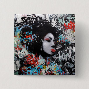 Macaron Carré 5 Cm Pin de graffiti