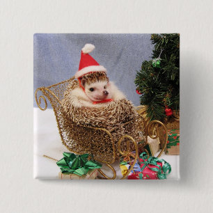 Macaron Carré 5 Cm Pin de hérisson de Noël