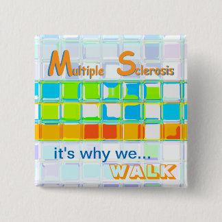 Macaron Carré 5 Cm Pin de l'équipe de sensibilisation MS ~ Boutons pe