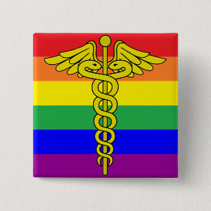 Macaron Carré 5 Cm Pin de santé LGBTQ