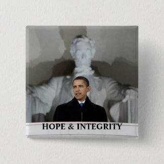 MACARON CARRÉ 5 CM PIN D'ESPOIR ET D'INTÉGRITÉ D'OBAMA