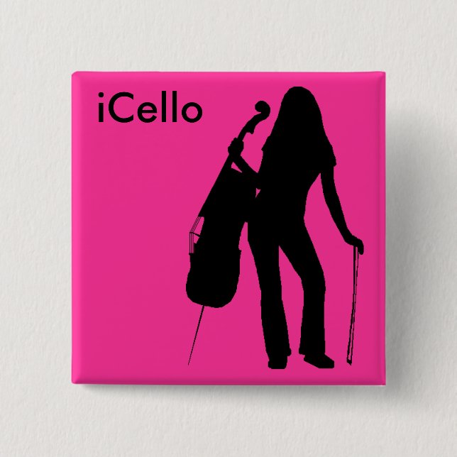 Macaron Carré 5 Cm Pin d'iCello (roses indien) (Devant)