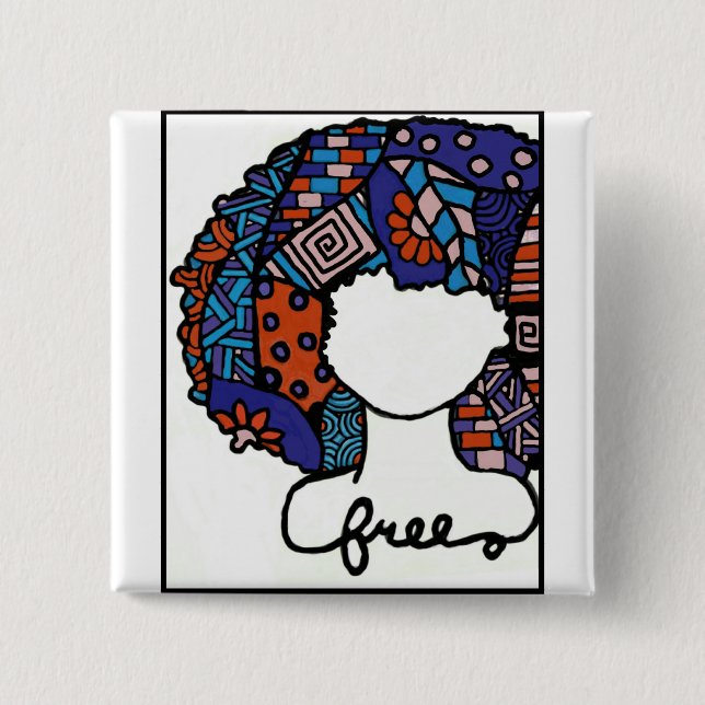 Macaron Carré 5 Cm Pin libre (Devant)