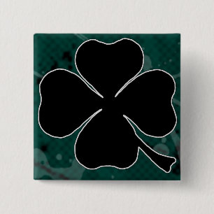 Macaron Carré 5 Cm Pin noir de trèfle