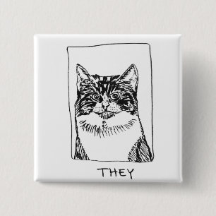 Macaron Carré 5 Cm pin Pronoun