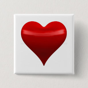 Macaron Carré 5 Cm Pin rouge de coeur