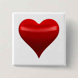 Macaron Carré 5 Cm Pin rouge de coeur