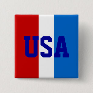Macaron Carré 5 Cm Pin USA