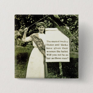 Macaron Carré 5 Cm Pin vintage de suffragette