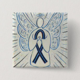 Macaron Carré 5 Cm Pinceau d'angle de sensibilisation au ruban bleu e