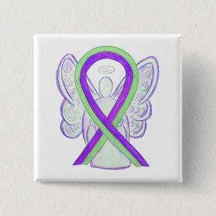 Macaron Carré 5 Cm Pins Bouton Angel de la Connaissance du Violet et