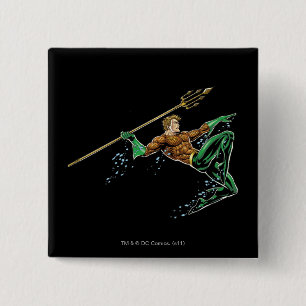 Macaron Carré 5 Cm Pique-nique Aquaman avec Spear