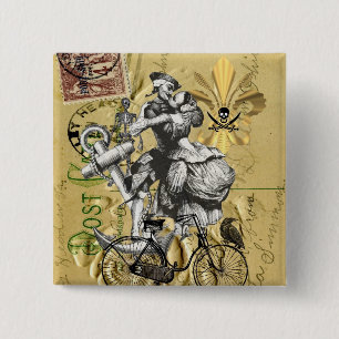 Macaron Carré 5 Cm Pirate vintage de steampunk