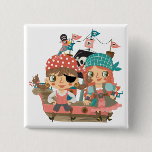 Macaron Carré 5 Cm Pirates Girly