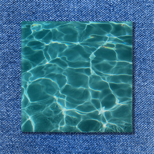 Macaron Carré 5 Cm Piscine Aqua Green Photo d'eau