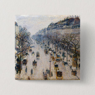 Macaron Carré 5 Cm Pissarro - Boulevard Montmartre, Matin d'hiver