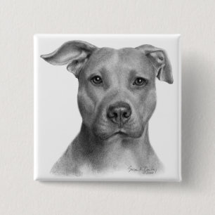 Macaron Carré 5 Cm Pitbull Terrier américain
