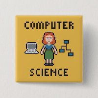 Pixel Computer Science - Femme - Bouton