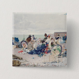 Macaron Carré 5 Cm Plage chez Yport, 1878 (huile sur la toile)