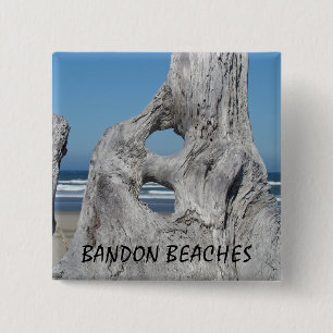 Macaron Carré 5 Cm Plages de Bandon boutons Vagues de l'océan bleu Bo