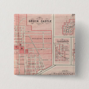 Macaron Carré 5 Cm Plan du château vert, Putnam Co avec Bloomington