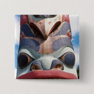 Macaron Carré 5 Cm Plan rapproché de poteau de totem dans Sitka,