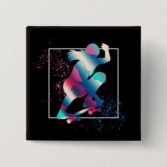 Macaron Carré 5 Cm Planche à voile (Devant)