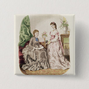 Macaron Carré 5 Cm Plat de mode montrant des ballgowns