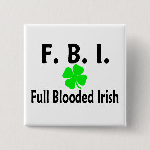 Macaron Carré 5 Cm Plein Blooded trèfle d'Irlandais de FBI