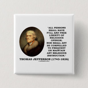 Macaron Carré 5 Cm Pleine liberté libre d'opinion T. Jefferson de