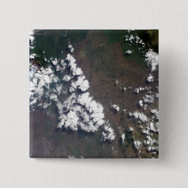 Macaron Carré 5 Cm Plume monte du volcan Nyiragongo en RDC (Devant)