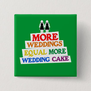 MACARON CARRÉ 5 CM PLUS DE MARIAGES ÉGALENT PLUS DE LESBIENNE DE