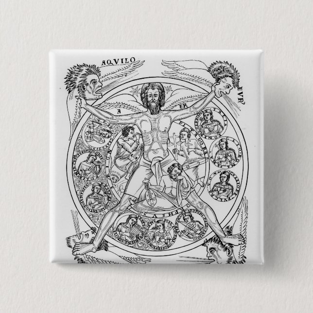 Macaron Carré 5 Cm Poésie et musique (Devant)