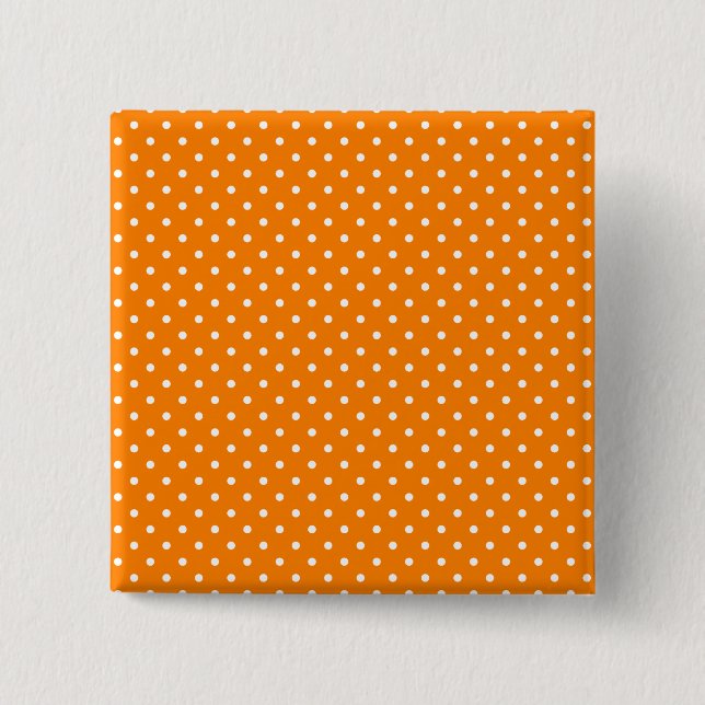 Macaron Carré 5 Cm Pois orange et blanc (Devant)