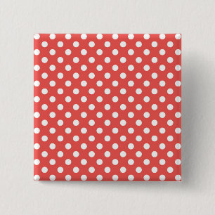 Macaron Carré 5 Cm Pois rouges et blancs