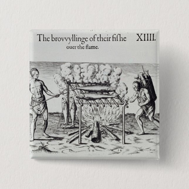 Macaron Carré 5 Cm Poissons de cuisine (Devant)