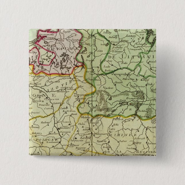 Macaron Carré 5 Cm Pologne et Lituanie (Devant)