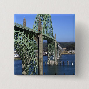 Macaron Carré 5 Cm Pont de la baie de Yaquina enjambant la baie de Ya