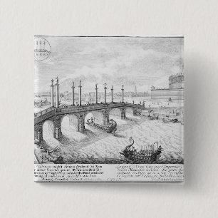 Macaron Carré 5 Cm Pont de mausolée d'Aelius et de Hadrian (Castel S